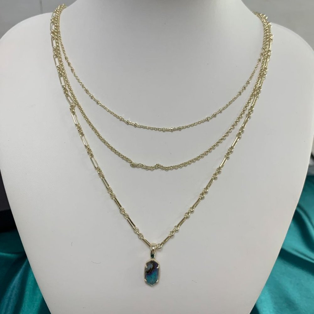 Kendra Scott Elisa Three-layer shell necklace collarbone chain Multi-layer - Picture 1 of 16